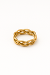 Anillo dorado modelo Corona en acero inoxidable con diseño elegante de 6 mm