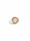 Anillo nudo de perla en acero con baño de oro 18K