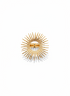 Anillo ajustable de acero con baño de oro 18K en forma de sol radiante