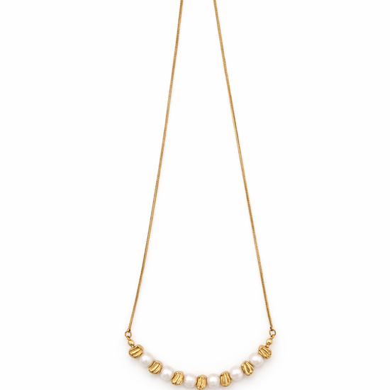 Collar Duna dorado en acero inoxidable con baño de oro 18K (PVD)