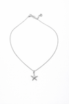 Collar de estrella de mar plateado con cadena fina para mujer