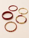 Pulseras del Set Calista BRAVATA en rojo y dorado