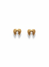 Pendientes mini dorados con alas texturadas formando corazón (modelo Alas Mini)
