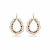 Pendientes crochet hechos a mano con piedras naturales en tonos coral o blanco