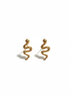 Pendientes mini dorados en forma de serpiente con relieve de escamas (modelo Serpiente Mini)