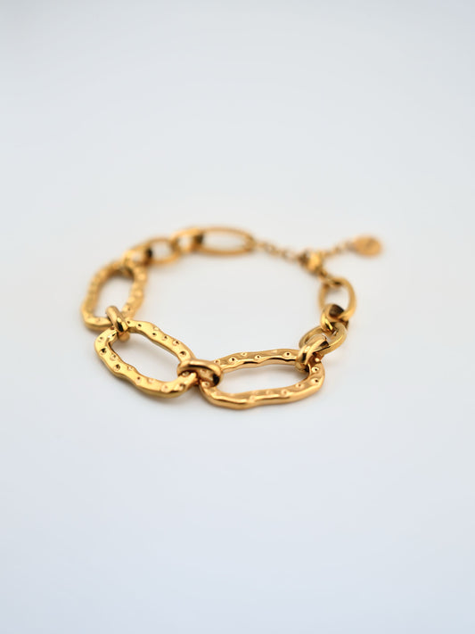 Pulsera Magna dorada en acero inoxidable con baño de oro 18K (PVD)