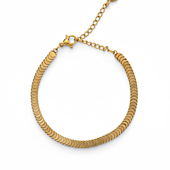 Pulsera Morena dorada en acero inoxidable con baño de oro 18K (PVD)