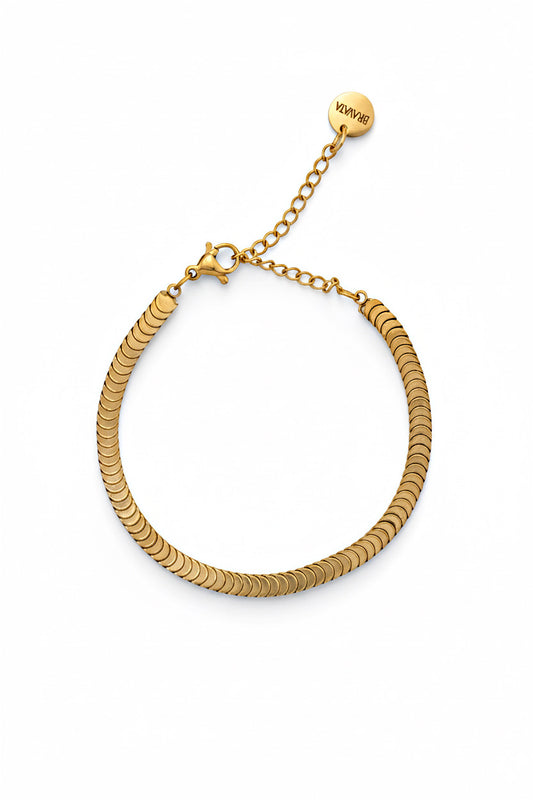 Pulsera Morena dorada en acero inoxidable con baño de oro 18K (PVD)
