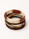 Set de Pulseras Maelis BRAVATA en tonos marrón, nácar y dorado