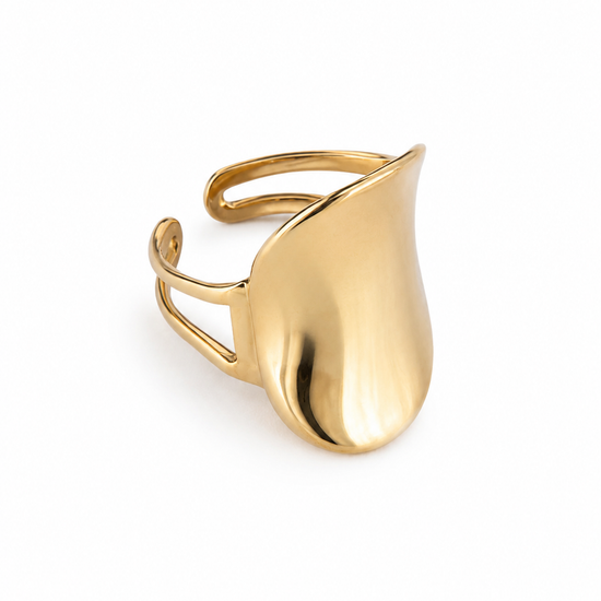 Anillo dorado ajustable de diseño orgánico de BRAVATA