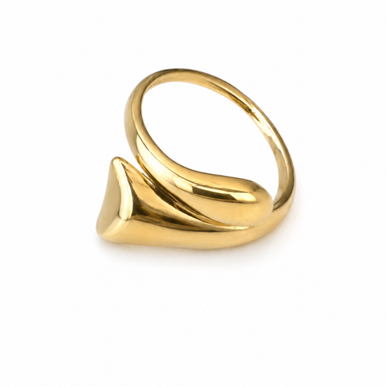 Anillo dorado de diseño orgánico y minimalista de BRAVATA