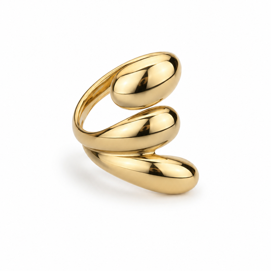Anillo dorado espiral minimalista para mujer de BRAVATA