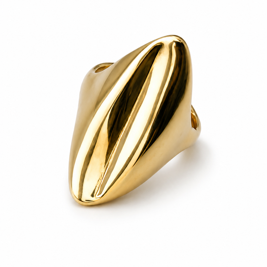 Anillo dorado XL minimalista para mujer de BRAVATA