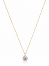 Collar dorado para mujer con colgante redondo de circonita brillante de BRAVATA