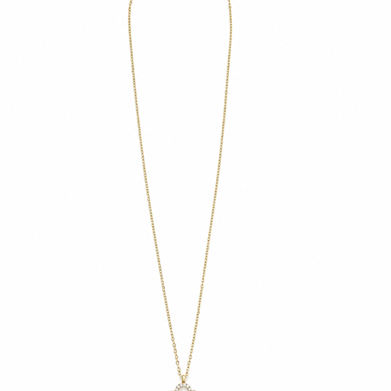 Collar Clover dorado de cadena fina con colgante de trébol de circonitas de BRAVATA.