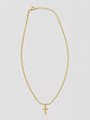 Collar de cruz dorado con cadena fina para mujer
