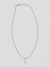 Collar de cruz plateado minimalista de acero inoxidable para mujer de BRAVATA