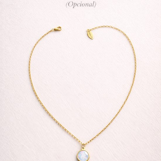 Collar dorado con cápsula de recuerdos Bravata con colgante personalizable