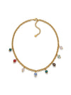 Collar dorado con colgantes de colores Bravata