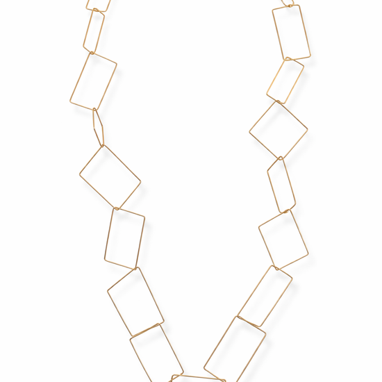 Collar dorado de eslabones rectangulares grandes para mujer