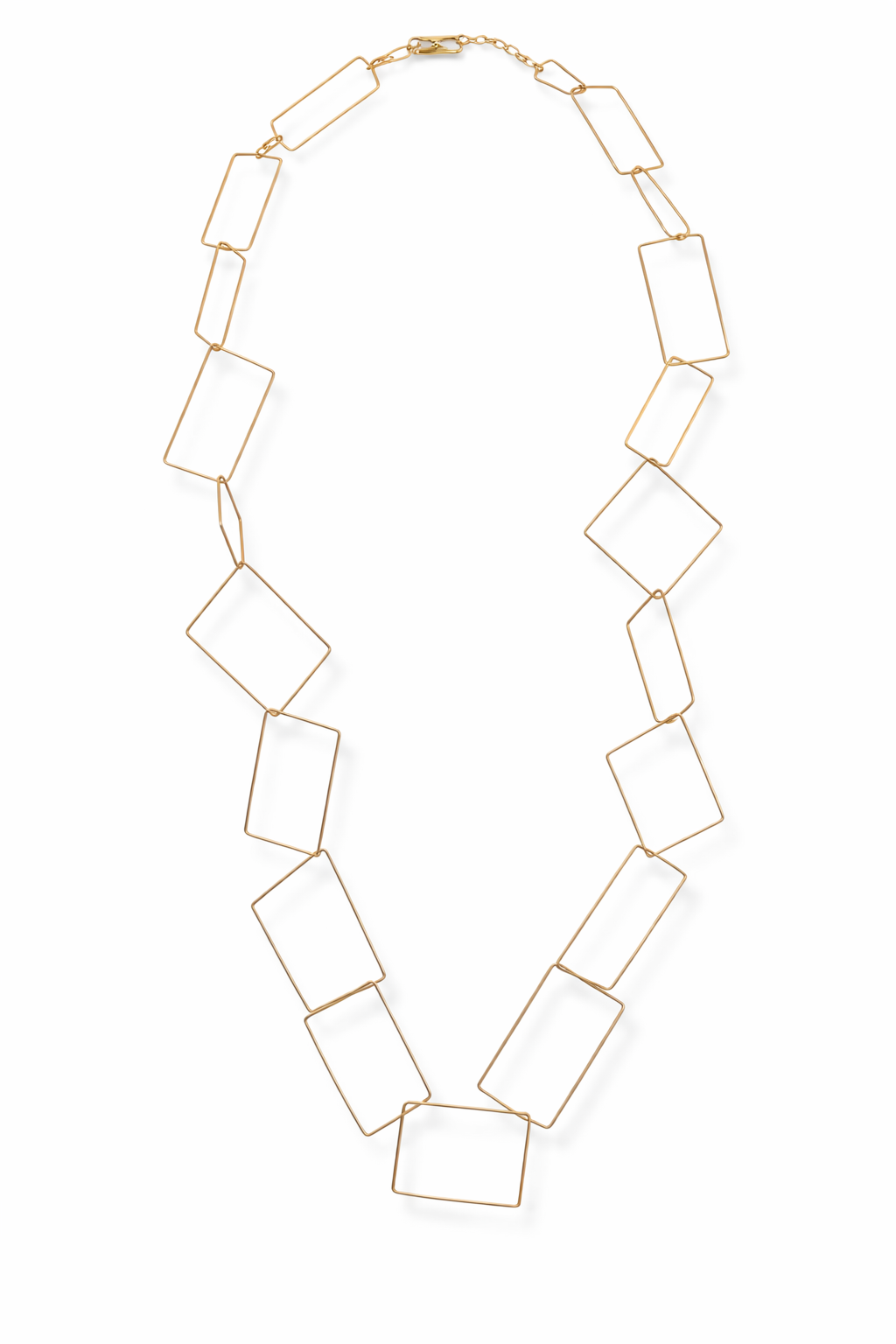 Collar dorado de eslabones rectangulares grandes para mujer