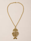 Collar dorado con colgante de espina de pez para mujer de BRAVATA