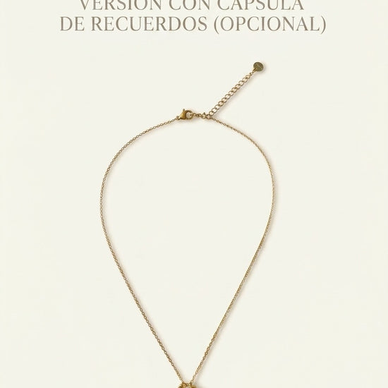 Collar dorado con colgante de estrella y cápsula de recuerdos opcional Bravata