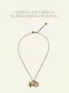Collar dorado con colgante de estrella y cápsula de recuerdos opcional Bravata