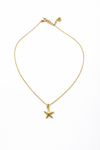 Collar de estrella de mar dorado con cadena fina para mujer