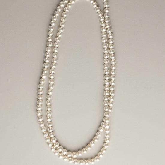 Collar de perlas doble vuelta para mujer diseño elegante y clásico Bravata
