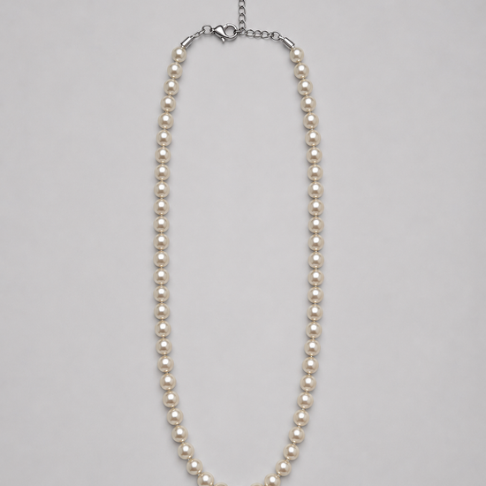 Collar de perlas en tonos blanco y dorado para mujer diseño elegante Bravata