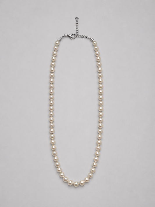 Collar de perlas en tonos blanco y dorado para mujer diseño elegante Bravata
