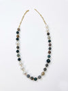Collar de perlas y piedras naturales multicolor para mujer diseño elegante Bravata