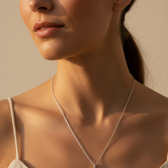 Collar dplateado con cápsula de recuerdos Bravata con colgante personalizable
