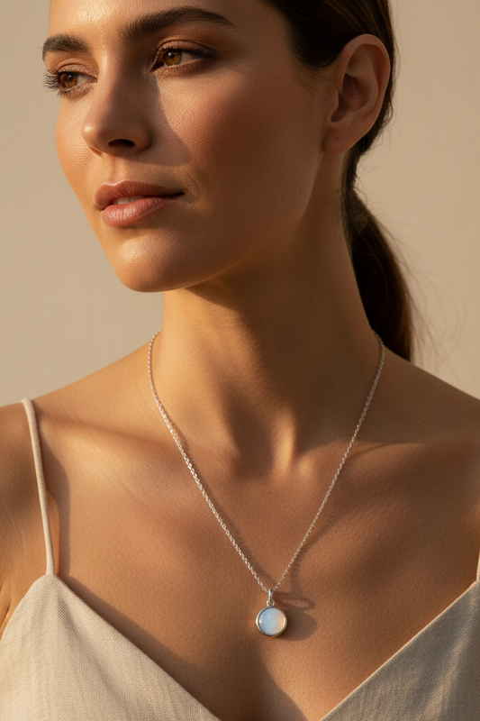 Collar dplateado con cápsula de recuerdos Bravata con colgante personalizable