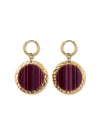 Pendientes dorados con colgante redondo en piedra granate efecto mármol. Un diseño elegante y sofisticado ideal para elevar cualquier look.