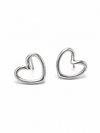 Pendientes Lyssa plateados con diseño de corazón abierto BRAVATA