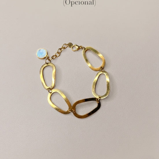 Pulsera dorada de cadena gruesa con cápsula de recuerdos opcional Bravata