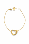 Pulsera de corazón dorada con circonitas
