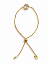 Pulsera dorada ajustable con circonita brillante diseño minimalista elegante Bravata