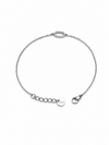 Pulsera Eslabón plateada de cadena fina con motivo ovalado de circonitas de BRAVATA.
