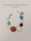 Pulsera multicolor con piedras volcánicas y cápsula de recuerdos opcional Bravata