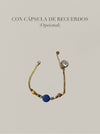 Pulsera terra lava con piedras volcánicas y cápsula de recuerdos opcional Bravata